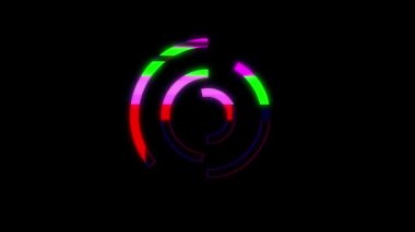 Retro Dairesel Arızalı şekil tasarımı hareketi grafiği.