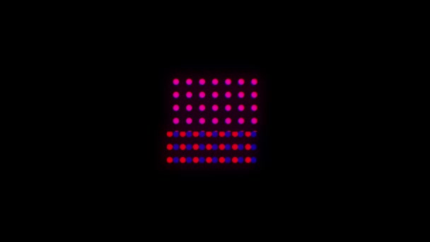 Dots Square Pattern Glitched shape design motion graphic. — Stock Video