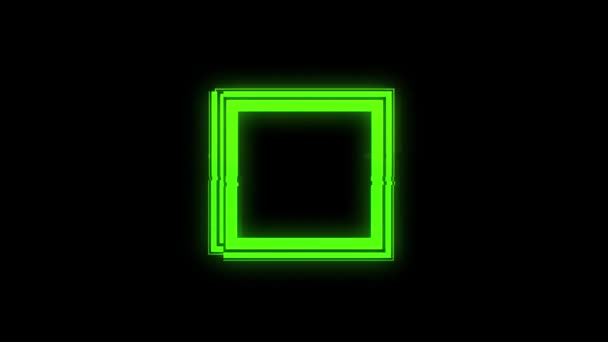 Cajas verdes Diseño de forma fallida gráfico de movimiento. — Vídeos de Stock