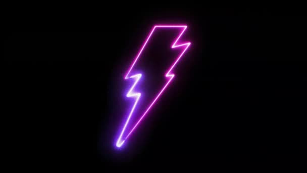 Pink Bolt Glitched shape design motion graphic. — Stock Video