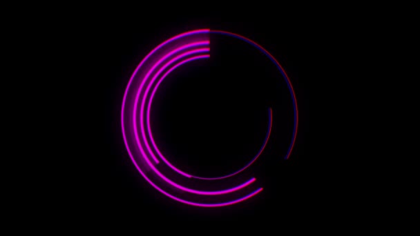 Рожеве коло Глюки форми дизайн рух графічний . — стокове відео