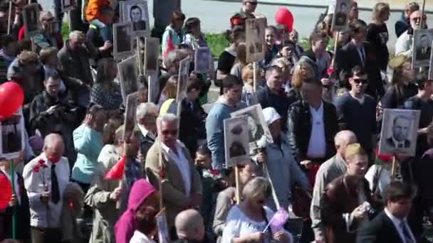 Manifestazione il giorno della vittoria — Video Stock