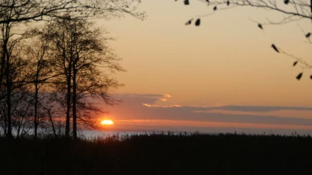 Tramonta Sole Sul Mare Lasso Tempo Bellissimo Tramonto — Video Stock