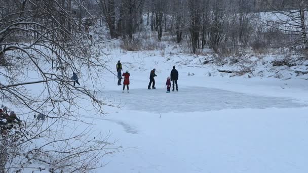 Petersburg Rusland Januari 2021 Schaatsen Winter Tijdsverloop — Stockvideo