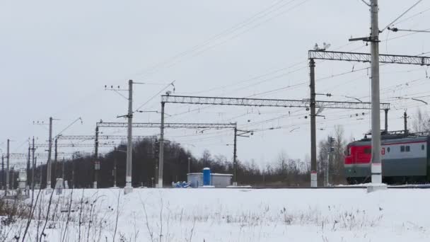 Chemins Fer Russes Russie Janvier Train Marchandises Transport Marchandises Par — Video