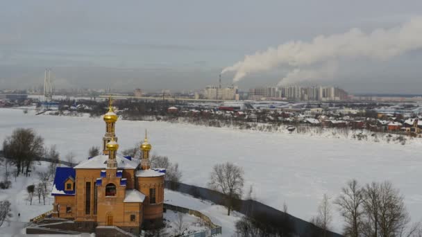 Panorama Petrohradského Kostela Popředí Časový Odstup — Stock video
