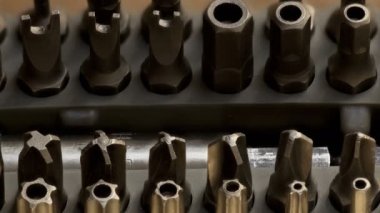 Özel tornavida torx bitlerini yakın plan ayarla