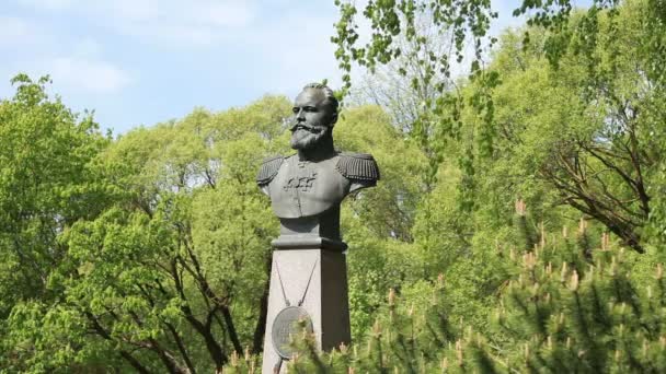 サンクトペテルブルク ロシア 5月15 2021武器デザイナーセルゲイ イワノヴィッチ モシンへの記念碑 — ストック動画