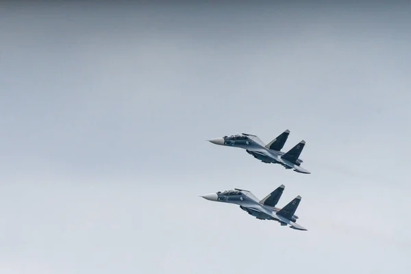 Petersburg Russia July 2021 Military Parade Two Fighter 30Sm Naval — Stock Photo, Image