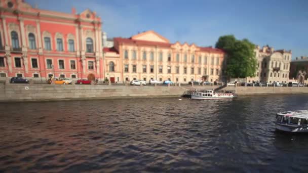 Старый Санкт-Петербург Вид на набережную — стоковое видео