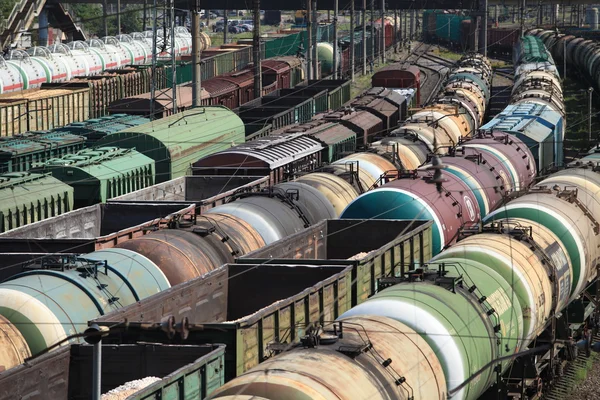 Junção ferroviária dos comboios — Fotografia de Stock