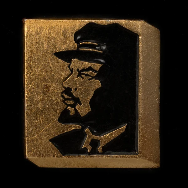 Sovjet-badge Lenin zwarte profiel — Stockfoto