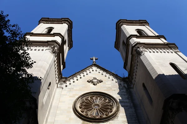 Cross on the pediment the Basilica — Stock Photo, Image