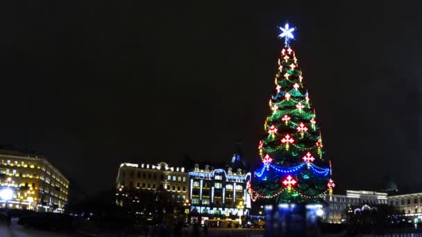 Parpadeo árbol de Navidad lapso de tiempo — Vídeos de Stock