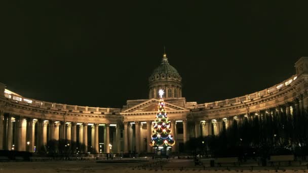 Weihnachtsbaum in der Nähe des Doms — Stockvideo