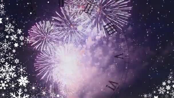 Fuochi d'artificio di anno nuovo festivo — Video Stock