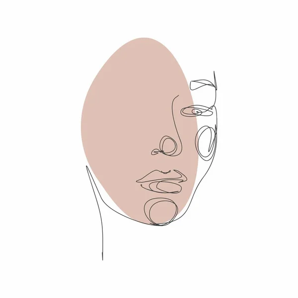 Arte Línea Facial Pintura Facial Boceto Vectorial Con Cara Ilustración — Archivo Imágenes Vectoriales