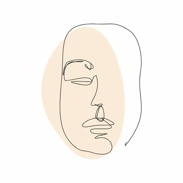 Arte Línea Facial Pintura Facial Boceto Vectorial Con Cara Ilustración — Vector de stock