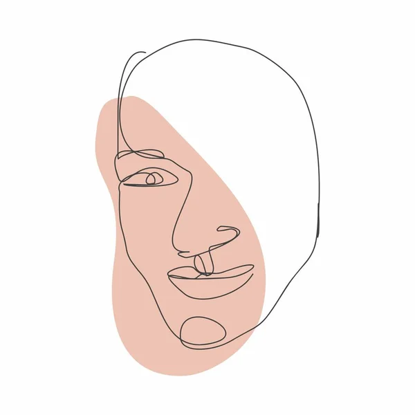Garis Wajah Seni Lukisan Wajah Vektor Sketsa Dengan Wajah Vector - Stok Vektor