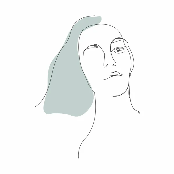 Arte Línea Facial Pintura Facial Boceto Vectorial Con Cara Ilustración — Archivo Imágenes Vectoriales