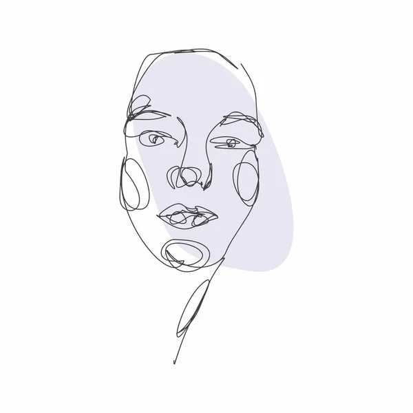 Arte Línea Facial Pintura Facial Boceto Vectorial Con Cara Ilustración — Archivo Imágenes Vectoriales