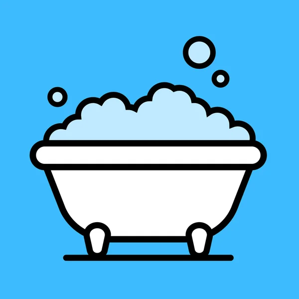 可爱的卡通浴缸泡泡浴 — 图库矢量图片
