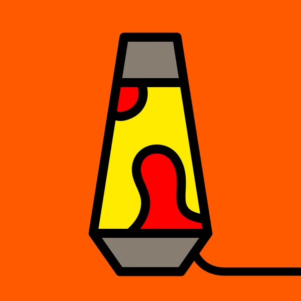Lámpara de lava con líquido activo como icono — Archivo Imágenes Vectoriales