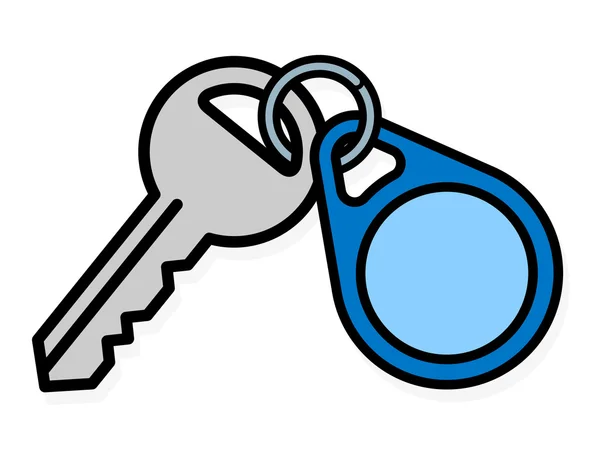 Klíč a odznak s kopií prostor — Stockový vektor