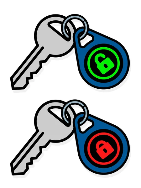 Keys with padlock symbol on tags — Stock Vector