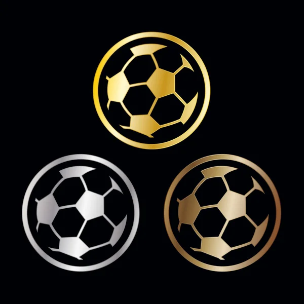 Tres premios para el Campeonato de fútbol — Vector de stock