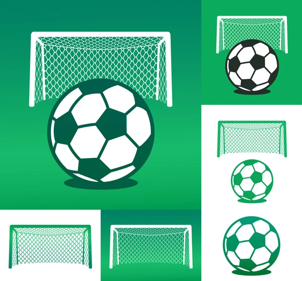 Diseño gráfico publicitario compuesto por balón de fútbol — Vector de stock