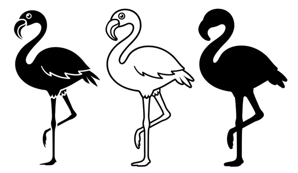 Векторные иллюстрации силуэта фламинго — стоковый вектор
