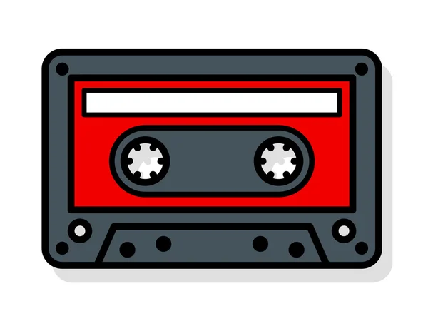 Vecteur de cassette avec étiquette vierge — Image vectorielle