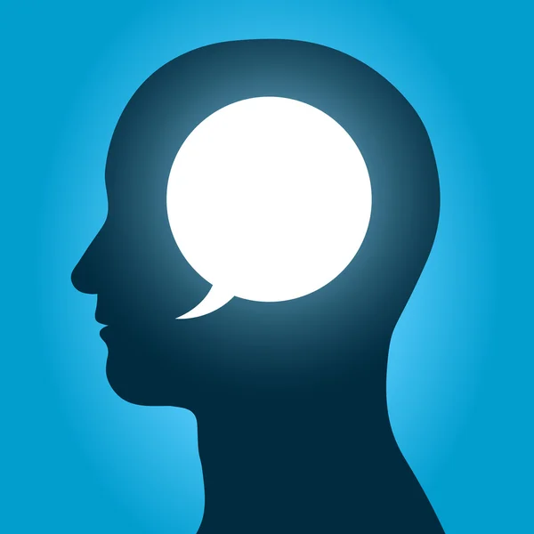 Vetor de bolha de fala dentro da cabeça humana — Vetor de Stock