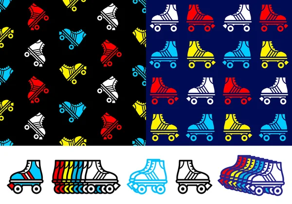 Roller skate naadloze achtergrondpatroon — Stockvector