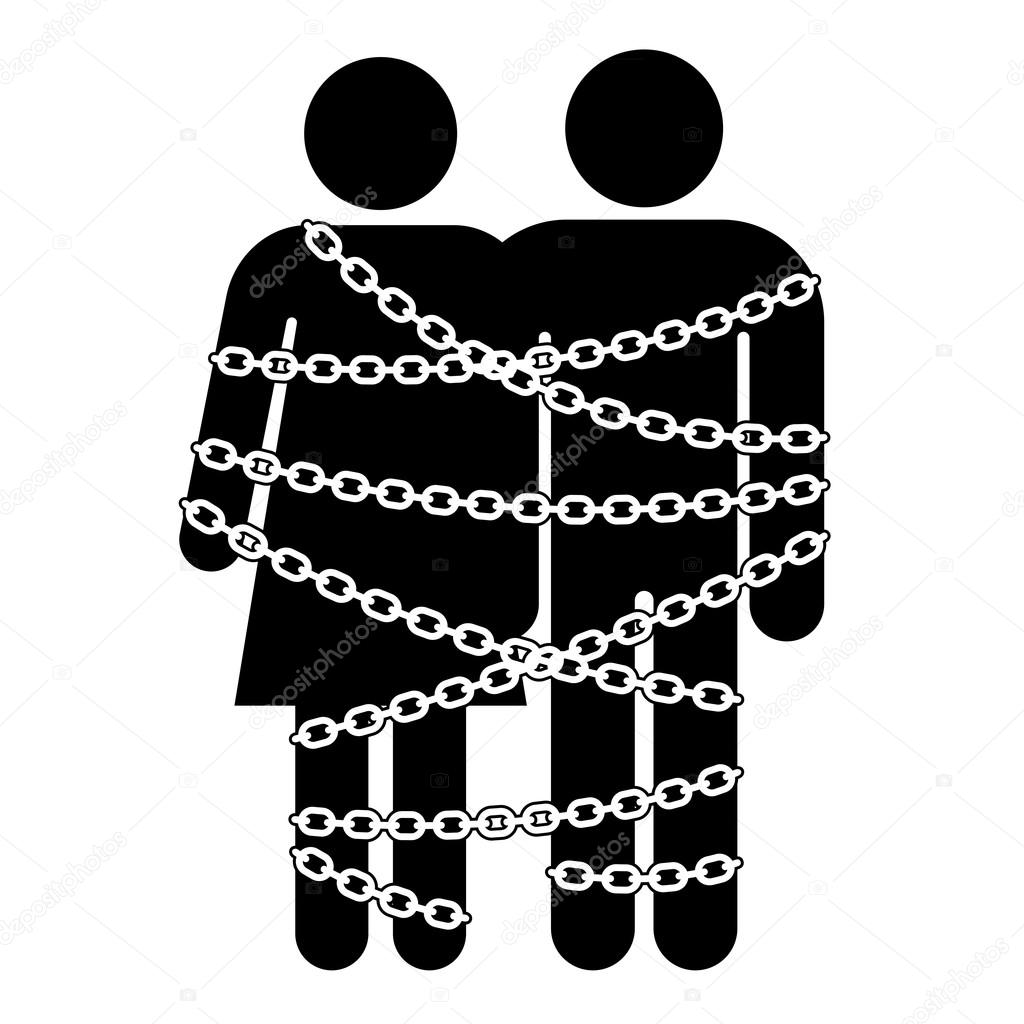 couple with chains bond together
