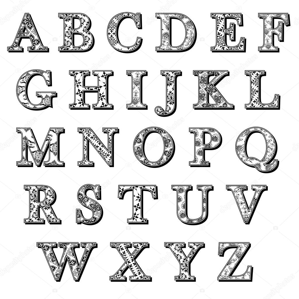 Decorative alphabet stock vector. Illustration of clip - 30422945