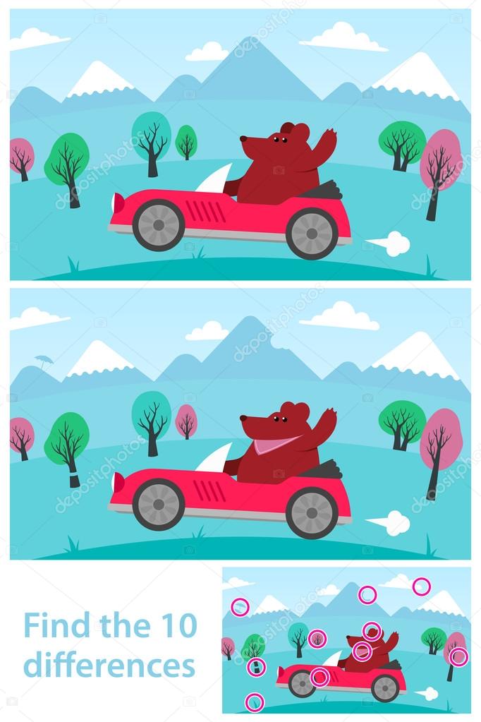 Kids puzzle - spot the 10 differences