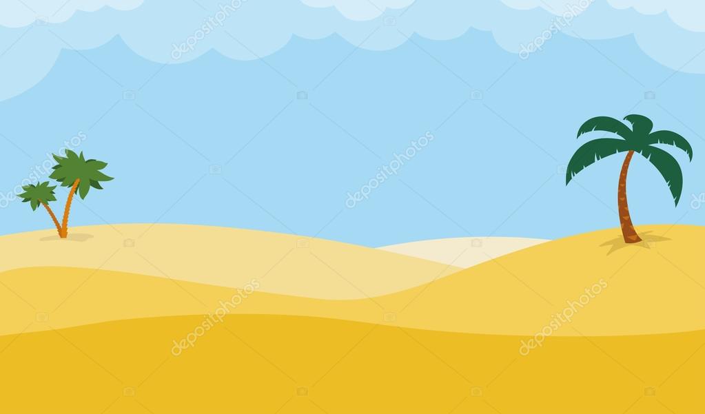 Desert background with palm trees — Stock Vector © a__n 63070001