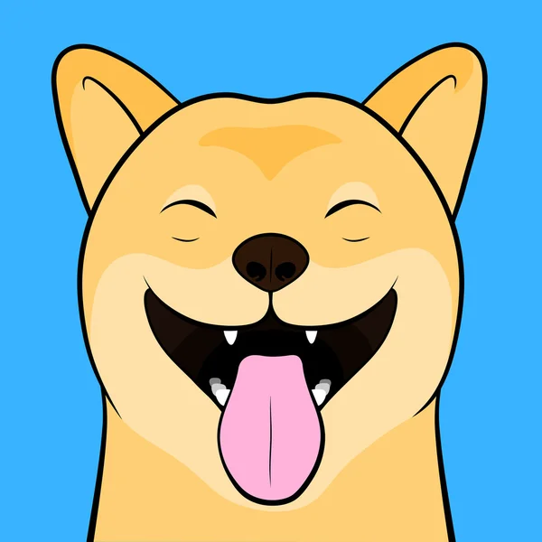 Laughing Shiba Inu Dog — Stock Vector