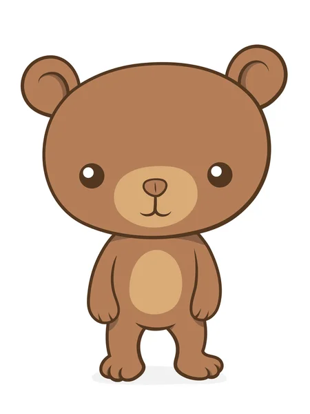 Bonito pequeno urso marrom filhote de pelúcia —  Vetores de Stock