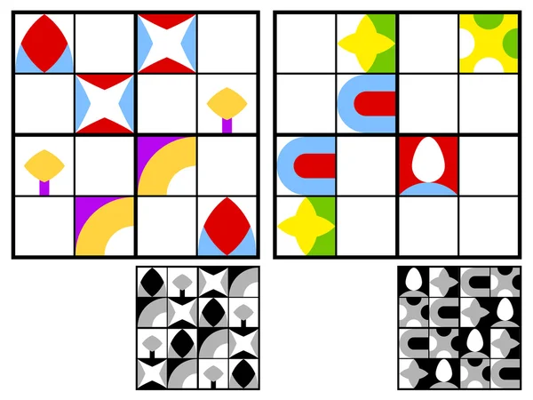 Bunte Kinder-Sudoku-Rätsel — Stockvektor
