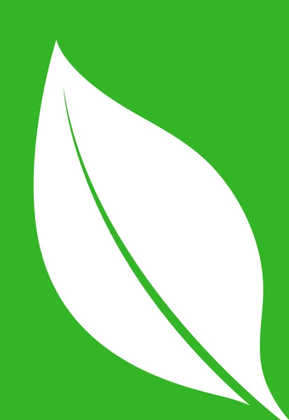 Logotipo de una silueta de hoja blanca en verde Ilustraciones de stock libres de derechos