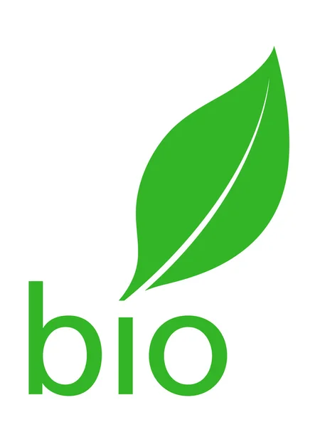 Organic bio green leaf logo design — Stock Vector