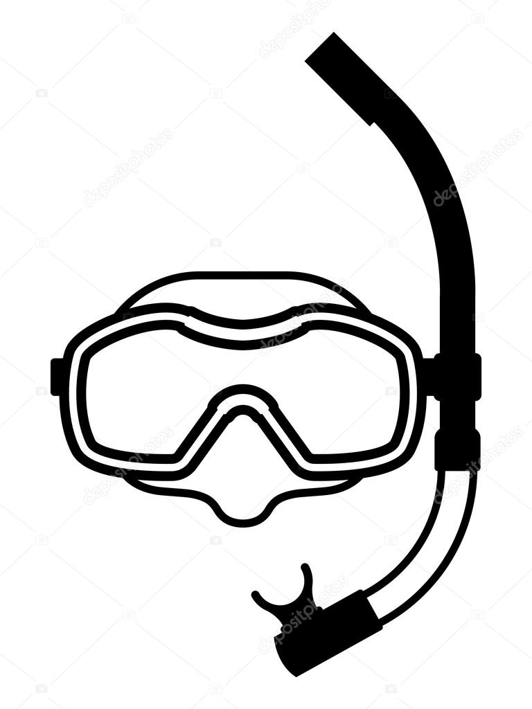 Black and white icon of snorkeling equipment