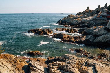 Busan, Kore 'de mavi okyanuslu Haedong Yonggungsa Tapınağı