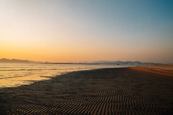 Puesta Sol Del Parque Dadaepo Beach Busan Corea — Foto de Stock
