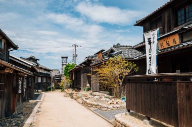 Shodoshima, Japonya - 17 Nisan 2019: 24 Göz film seti, Japon geleneksel köyü