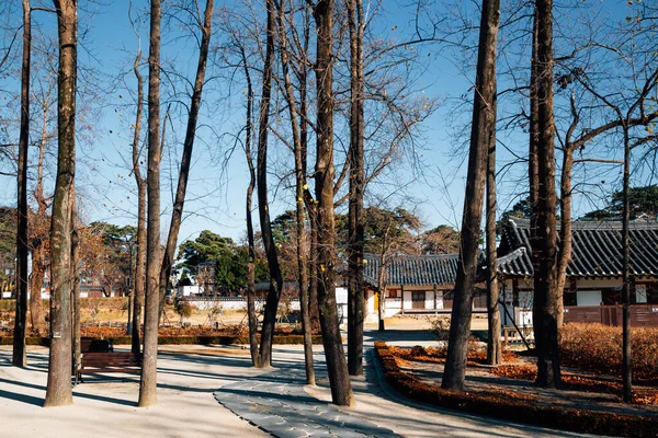 Heo Gyun Heo Nanseolheon Memorial Park Invierno Gangneung Corea —  Fotos de Stock