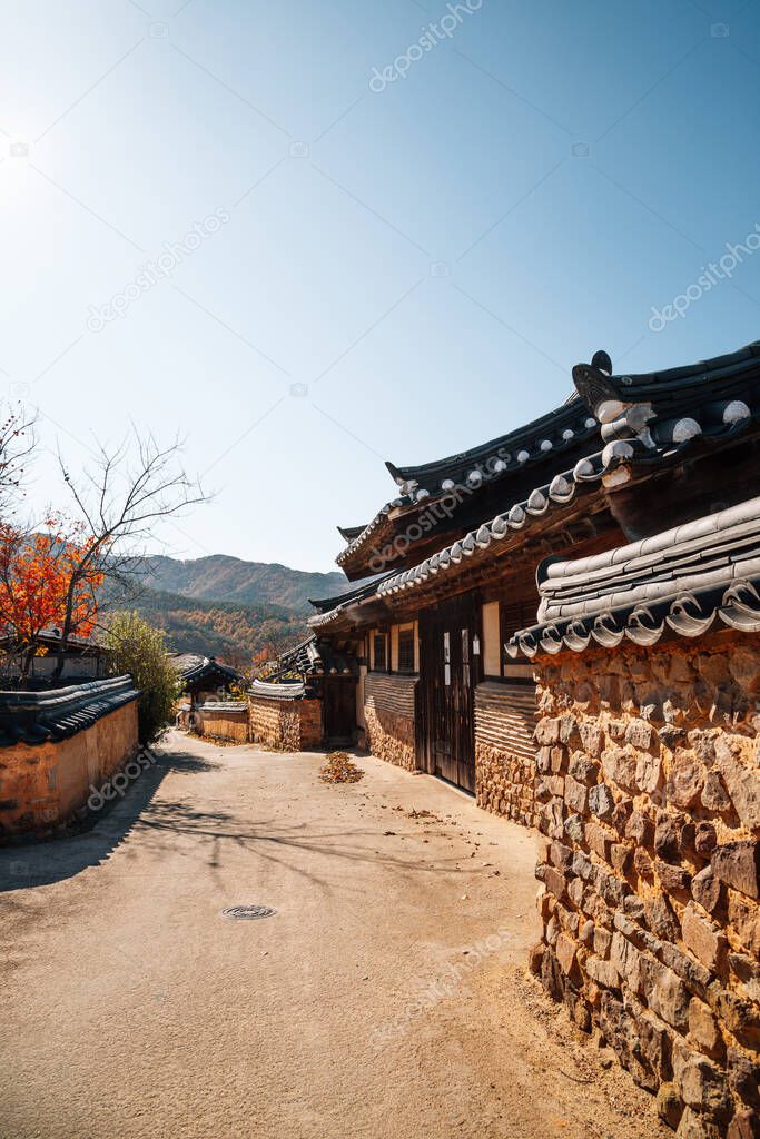 Andong Hahoe Folk Village at autumn in Andong, Korea